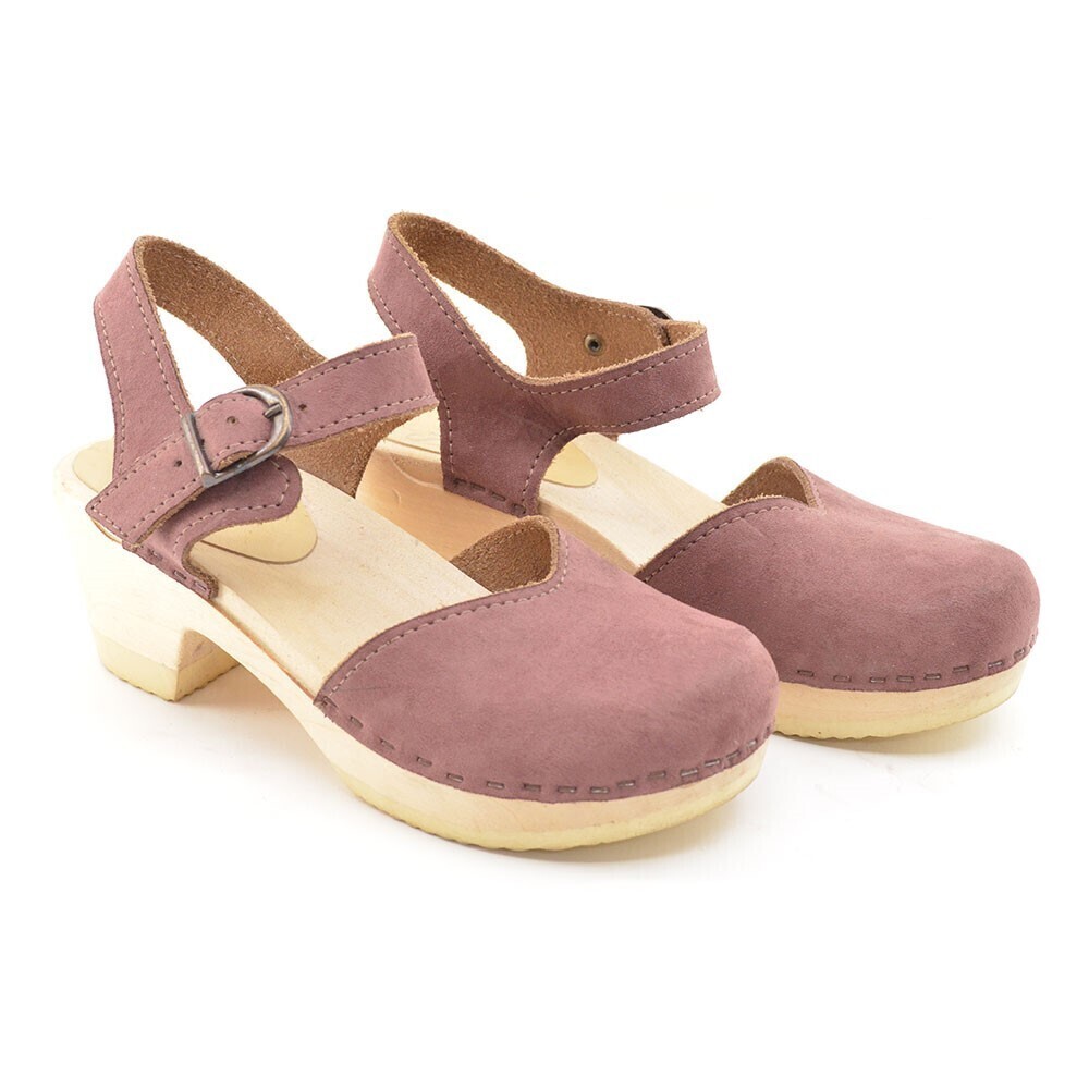SVEN Original Mary Jane Clog Mauve Nubuck 36 USA New